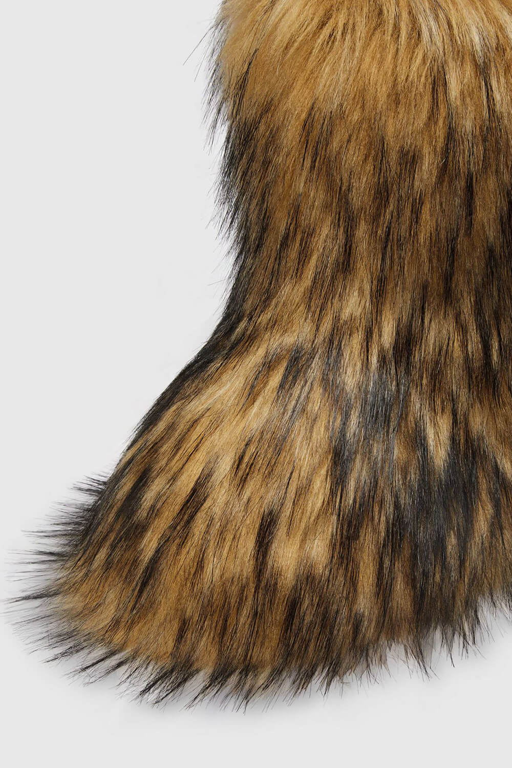 Furry Faux Fur Mid Calf Bootie - Brown