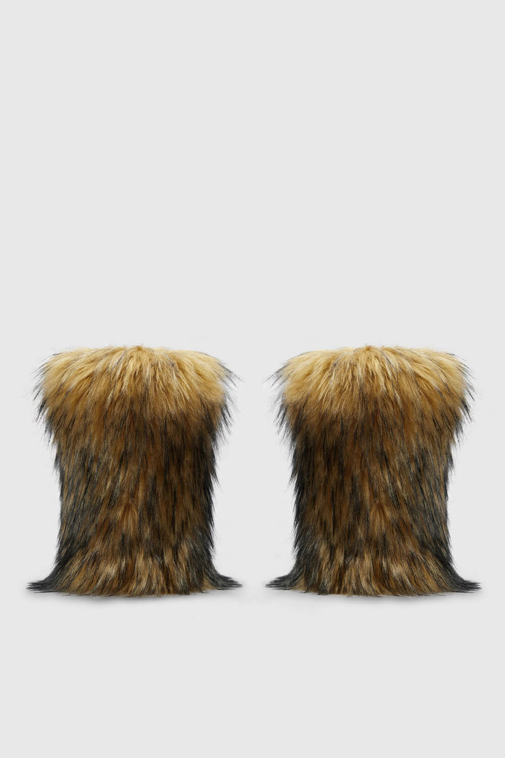 Furry Faux Fur Mid Calf Bootie - Brown