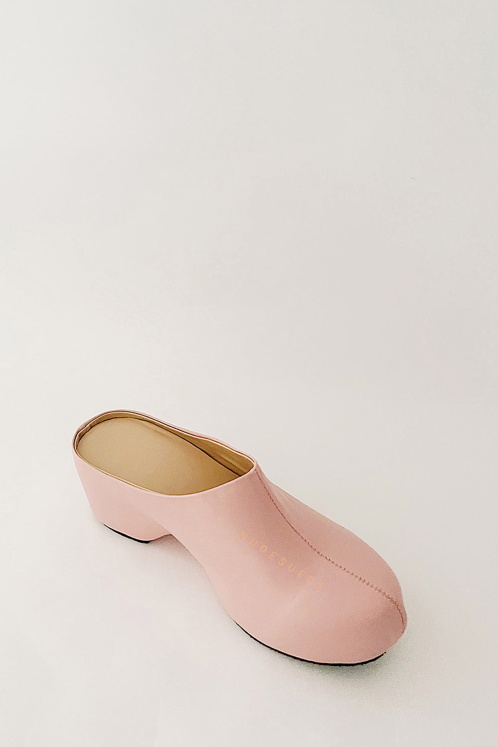 Faux Leather Sling Back Slip On Curved Platform Clogs - Pink