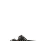 Suede Eyelet-Embellished Sandals -Black