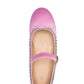 Crystal-Embellished Satin Mary Jane Ballet Flats - Pink