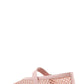 Faux Patent Leather Fishnet Mesh Ballet Flats - Pink