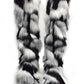 Black & White Fluffy Faux Fur Over The Knee Boot