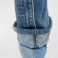 Denim Folded Mid Calf Pointed Toe Stiletto Heel Boots